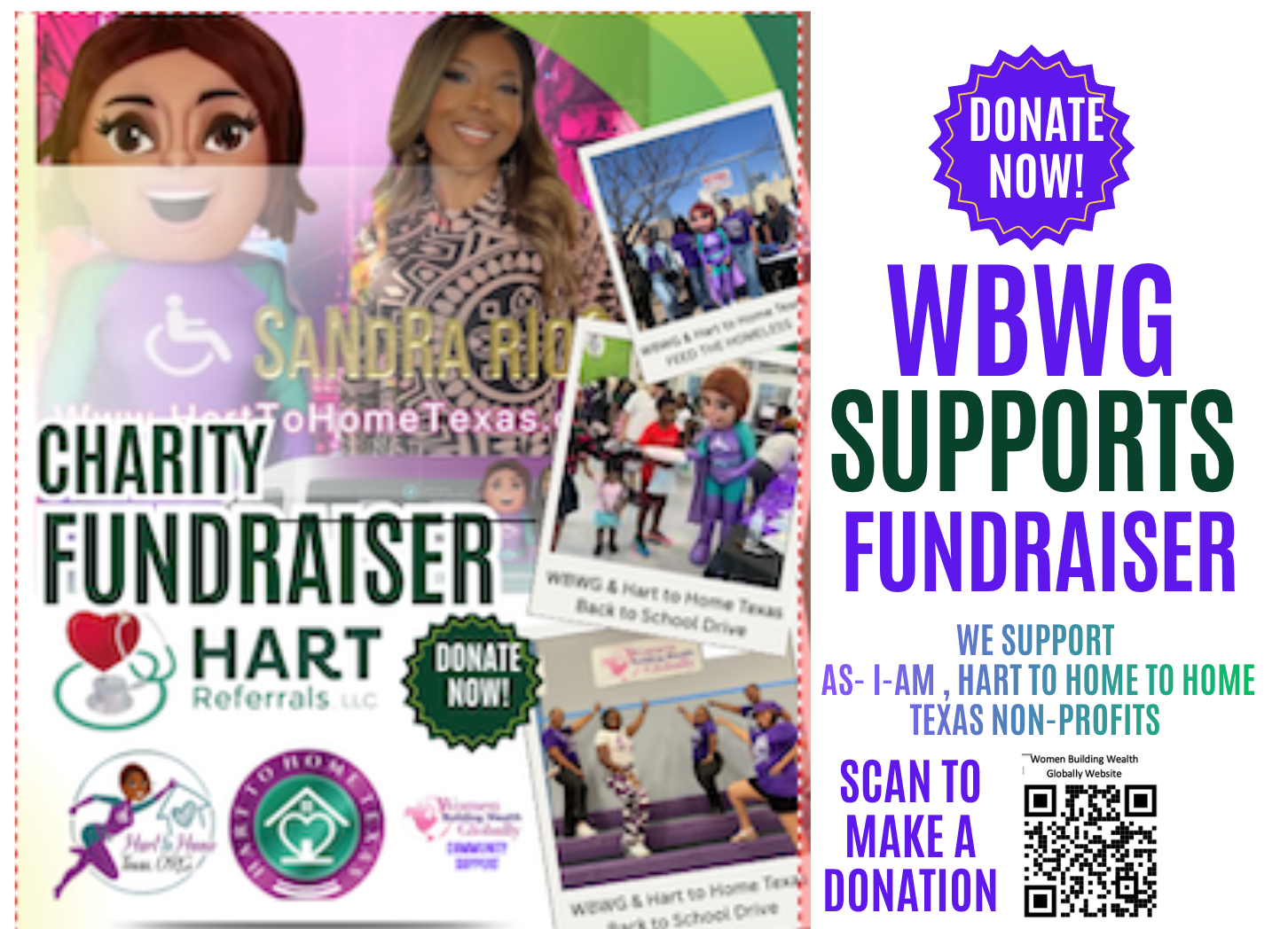WBWG supports Hart to Home Texas charity fundraiser flyer